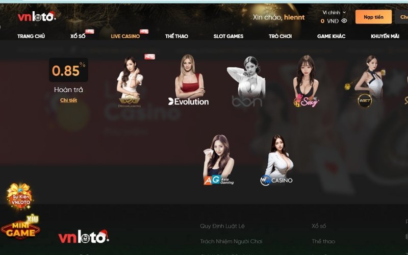 Ưu điểm của sảnh casino VNloto